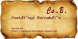 Csetényi Barnabás névjegykártya
