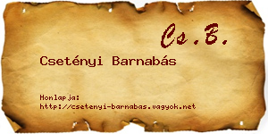 Csetényi Barnabás névjegykártya