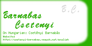 barnabas csetenyi business card
